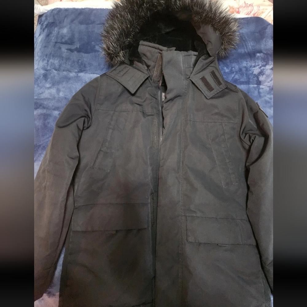 Hollister Men's Black Parka Coat